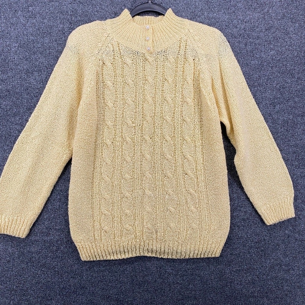 Vintage Miranda Petite Sweater Womens‎ Size P Cable Knit Long Sleeve Prairie 70s